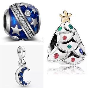 Crystal Christmas 925 Bead Charm Set Fits Pandora